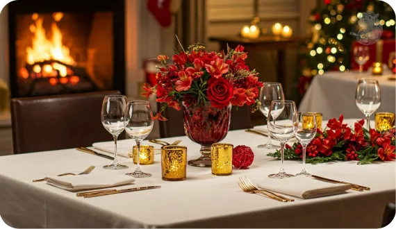 elegancka i klasyczna dekoracja stołu na święta